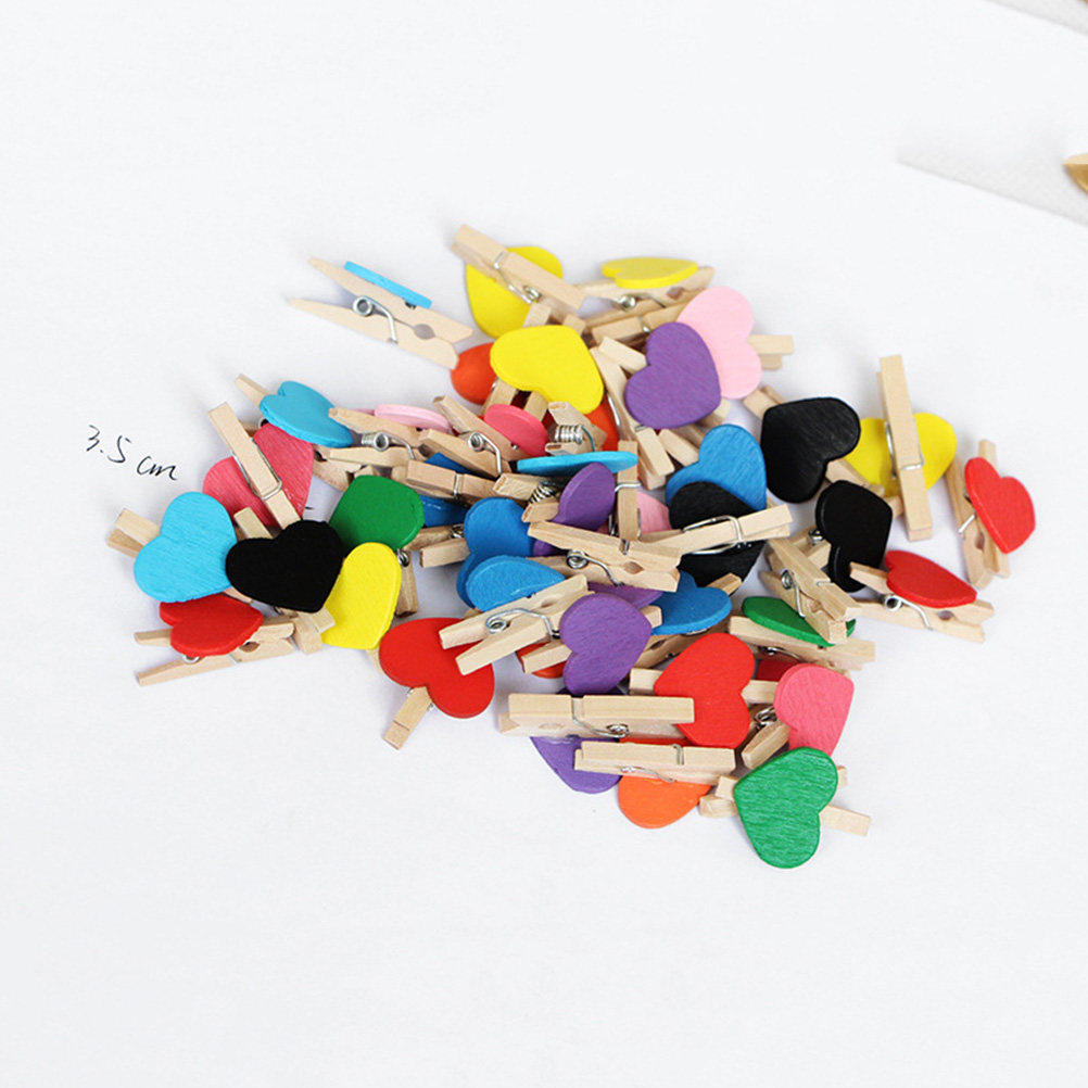 Craft Embellishments - 50 szt. Mini drewnianych klipsów do