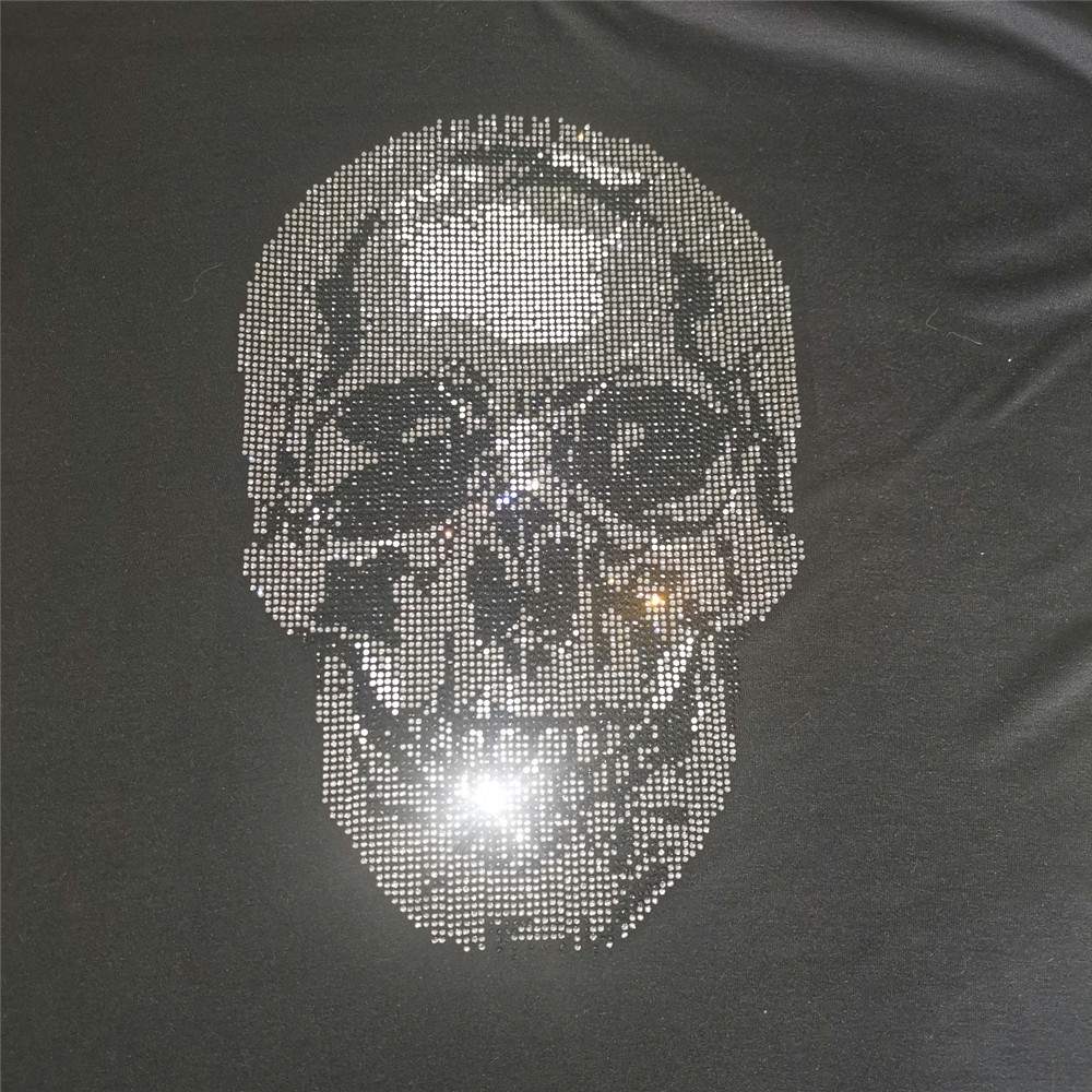 Hotfix Rhinestone Sheet - Łata z czaszką, żelazko na transfery