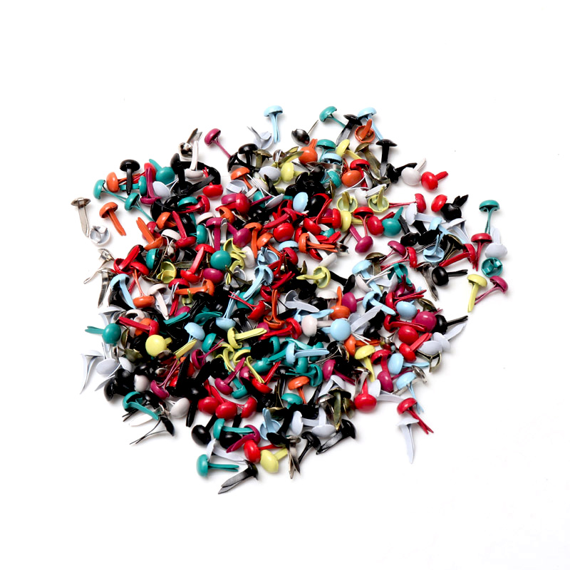 Embellishments For Scrapbooking - 100 szt. Mieszane, wielokolorowe, okrągłe metalowe