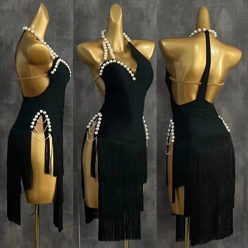 2024 High End Latin Dance Dres – Beaded Trim Fringe recenzja i cena