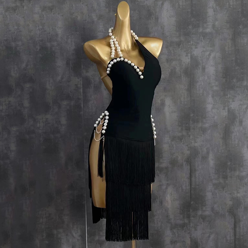2024 High End Latin Dance Dres – Beaded Trim Fringe recenzja i cena