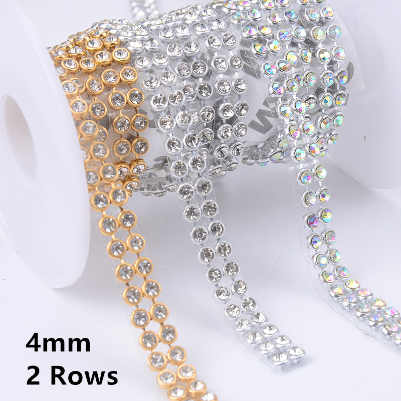 4mm 2/5/10 rzędów Crystal Clea – Hotfix Rhinestone Sheet recenzja i cena